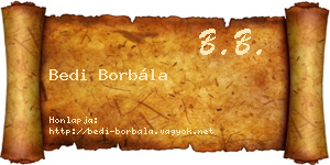 Bedi Borbála névjegykártya